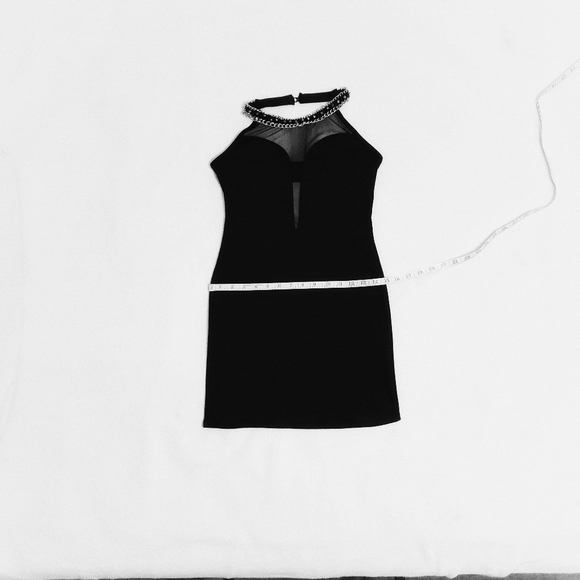 Dress, Black, Sleevless with brass spiked collar - Picture 4 of 7